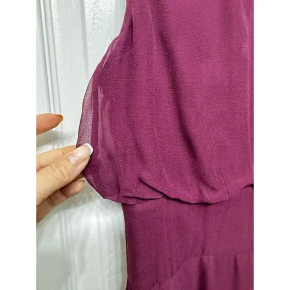 Antonio Melani Silk Dress with Flower Detail Around Neck - Size 4 - Picture 3 of 13